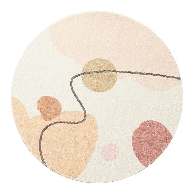 Tapis de couleur de contraste de tapis moderne beige tapis de support sans glissement pour décoration intérieure