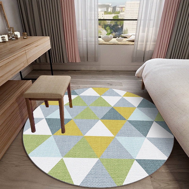 Black Diamond Rug Polyster Simple Rug Washable Rug for Living Room