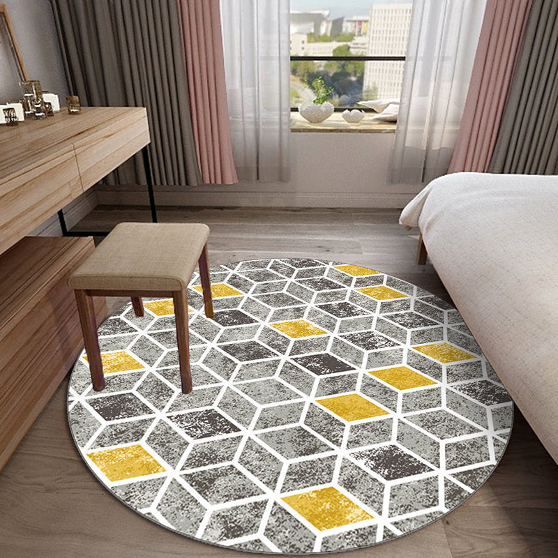 Black Diamond Rug Polyster Simple Rug Washable Rug for Living Room