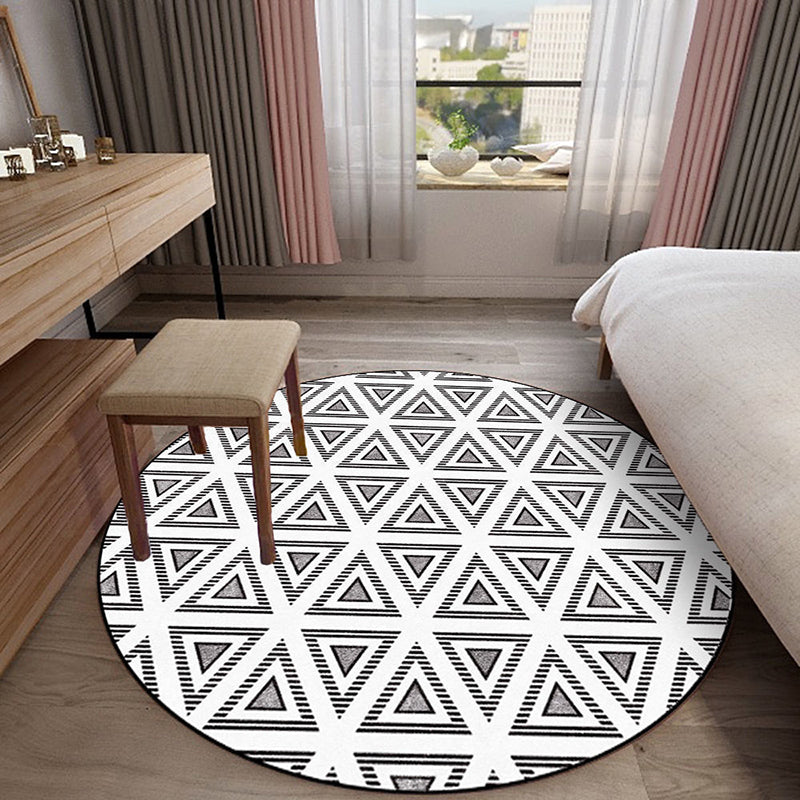 Black Diamond Rug Polyster Simple Rug Washable Rug for Living Room