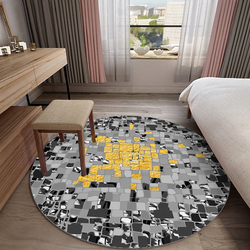 Black Diamond Rug Polyster Simple Rug Washable Rug for Living Room