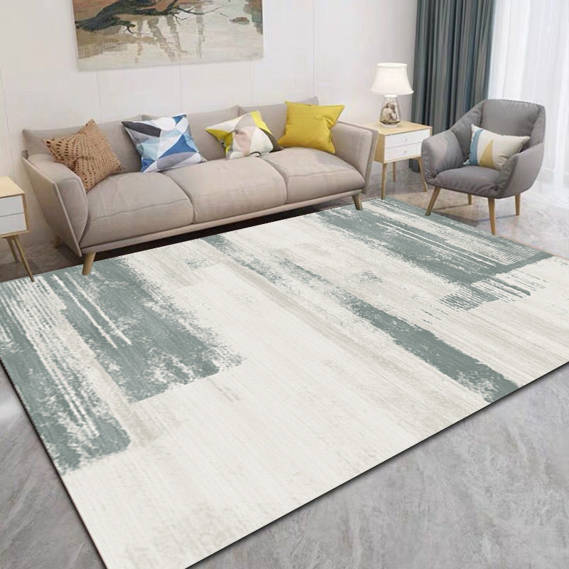 Apricot Abstract Print Rug Polyester Simple Rug Non-Slip Backing Rug for Living Room