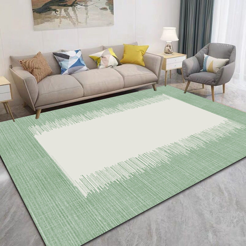 Gray Modern Rug Polyester Leaves Rug Non-Slip Backing Rug for Living Room