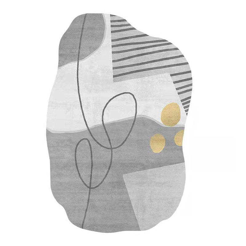 White Color Piece Rug Polyester Simple Rug Stain Resistant Rug for Living Room