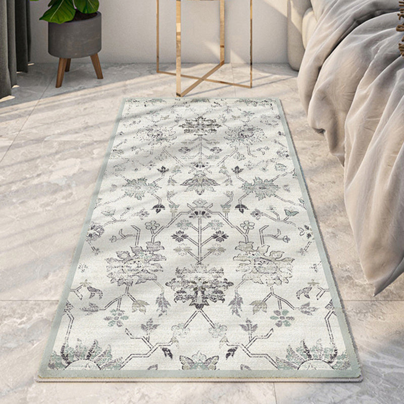 Light Gray Modern Rug Polyester Graphic Rug Non-Slip Backing Rug for Living Room