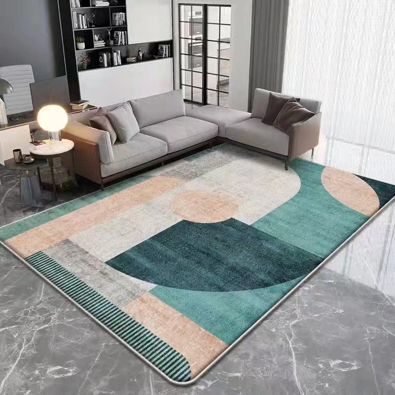 Beige Modern Rug Polyester Arc Indoor Rug Stain Resistant Rug for Living Room