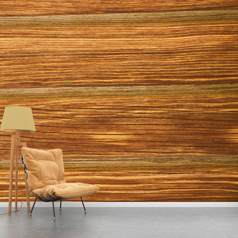 Full Size Wood Grain Mural Contemporary Home Decor for Sitting Room, Water Resistant