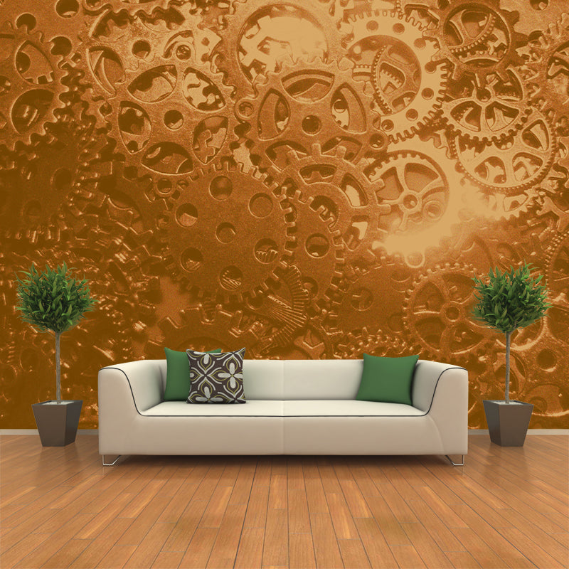 Metal Gear Wall Mural Wallpaper Contemporary for Living Room Decoration