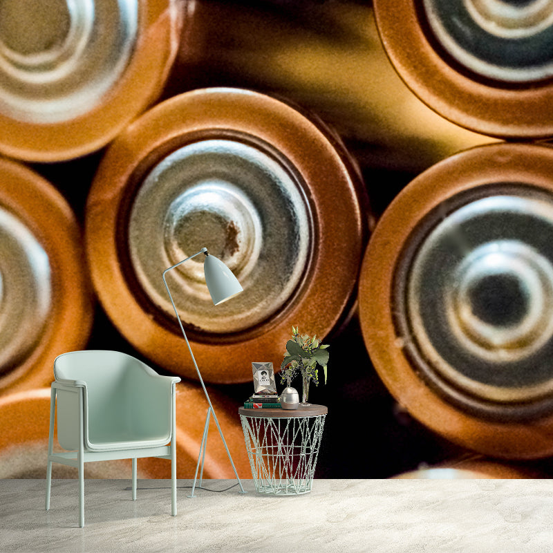 Industrial Style Metal Removable Wall Mural for Sitting Room, Moisture Resistant