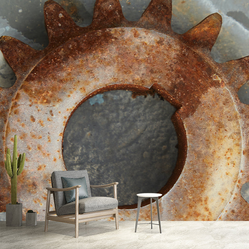 Industrial Style Metal Removable Wall Mural for Sitting Room, Moisture Resistant