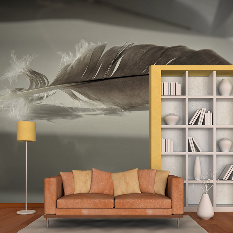 Fluffy Feathers Wall Mural for Dining Room, Personalized Size Available