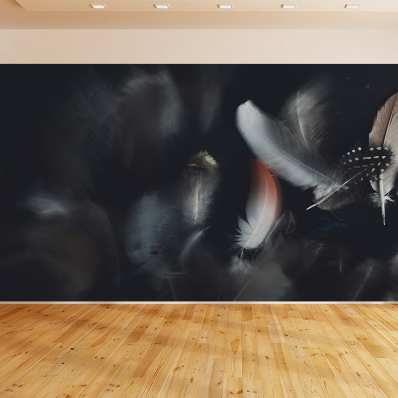 Modern Fluffy Feather Wall Murals for Living Room Gust Room, Water Resistant