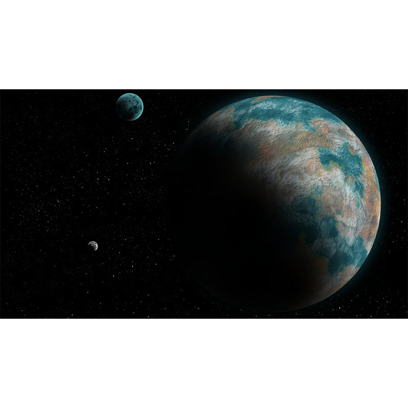 Mysterious Galaxy Planet Mural for Bedroom Wall Decor, Customized Size Available