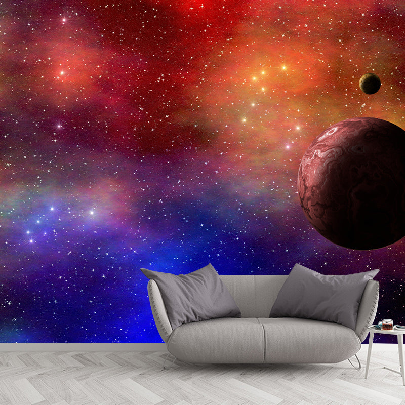 Mysterious Galaxy Mural Decal for Living Room Wall Decor, Customized Size Available
