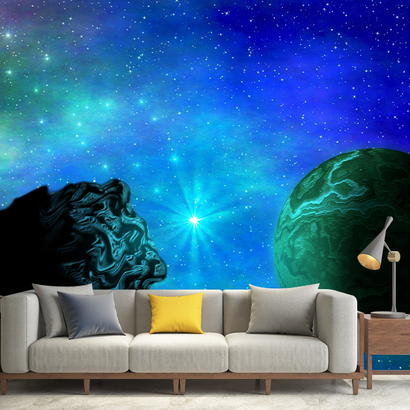 Mysterious Galaxy Mural Decal for Living Room Wall Decor, Customized Size Available