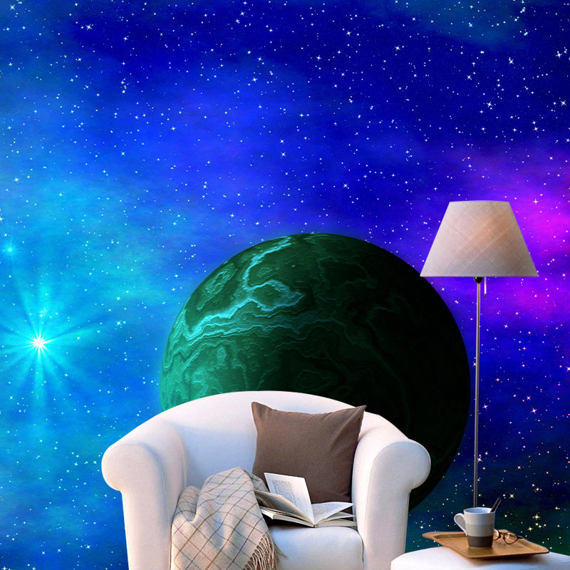 Mysterious Galaxy Mural Decal for Living Room Wall Decor, Customized Size Available