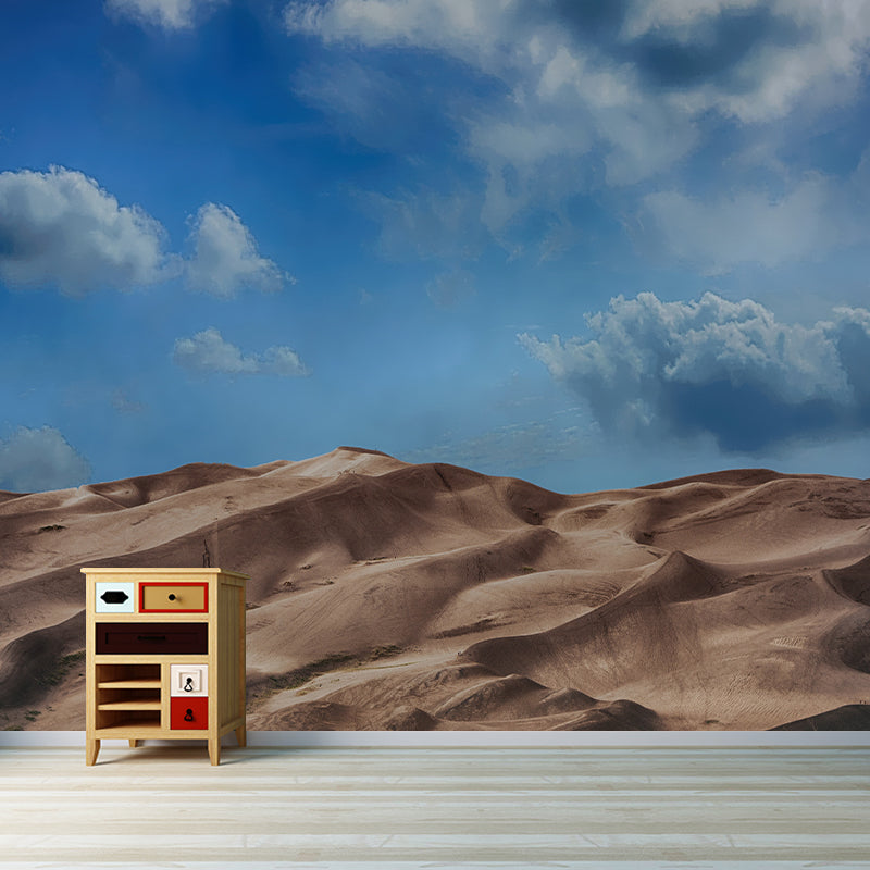 Desert Desertification View Mural Mildew Resistant for Bedroom Decoration