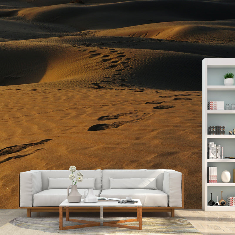 Wind Erosion Desert Wall Mural Modernism Wall Covering for Sitting Room