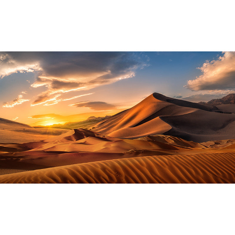 Desert Mural Wallpaper Moisture Resistant Wall Covering for Sitting Room