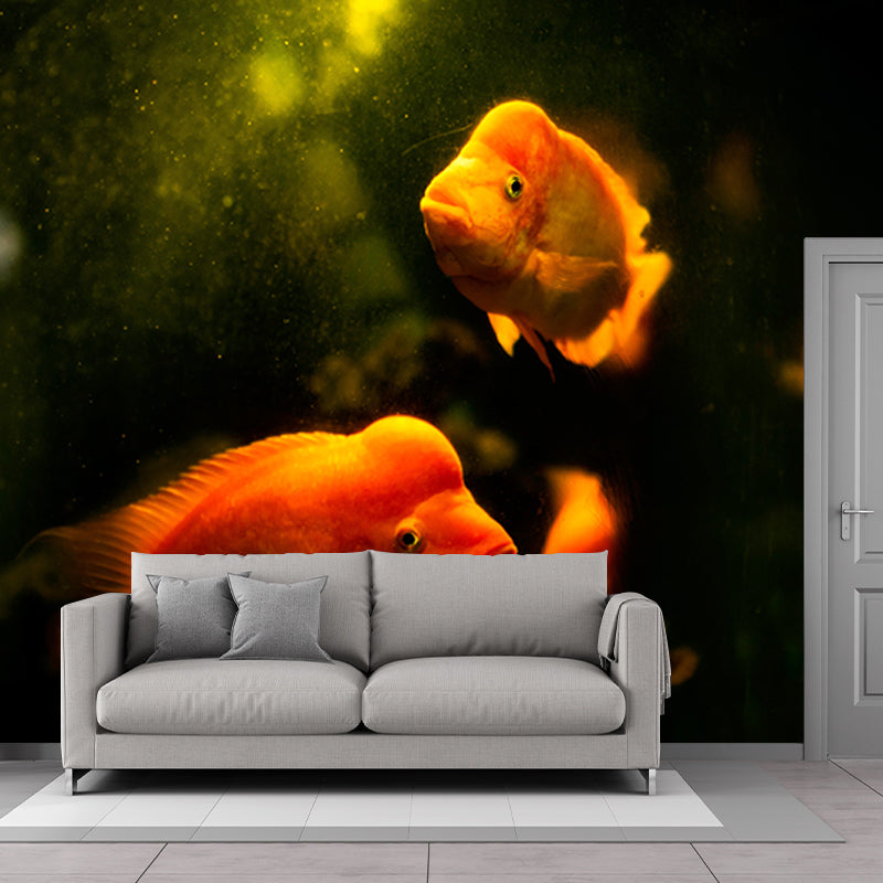 Rich Marine Life Mural Wallpaper Moisture Resistant Wall Covering for Sitting Room