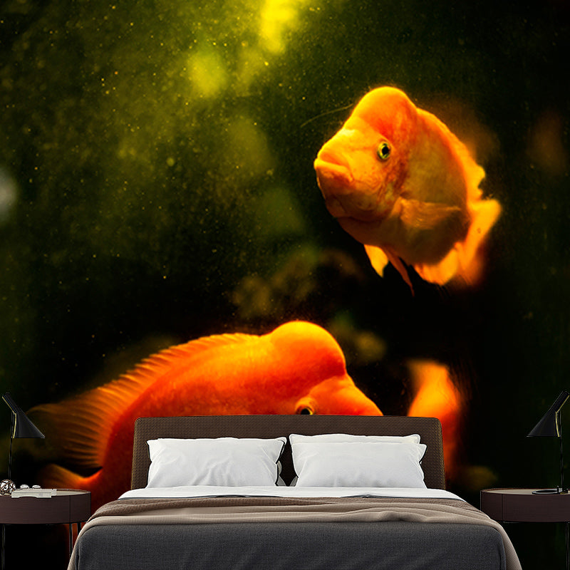 Rich Marine Life Mural Wallpaper Moisture Resistant Wall Covering for Sitting Room