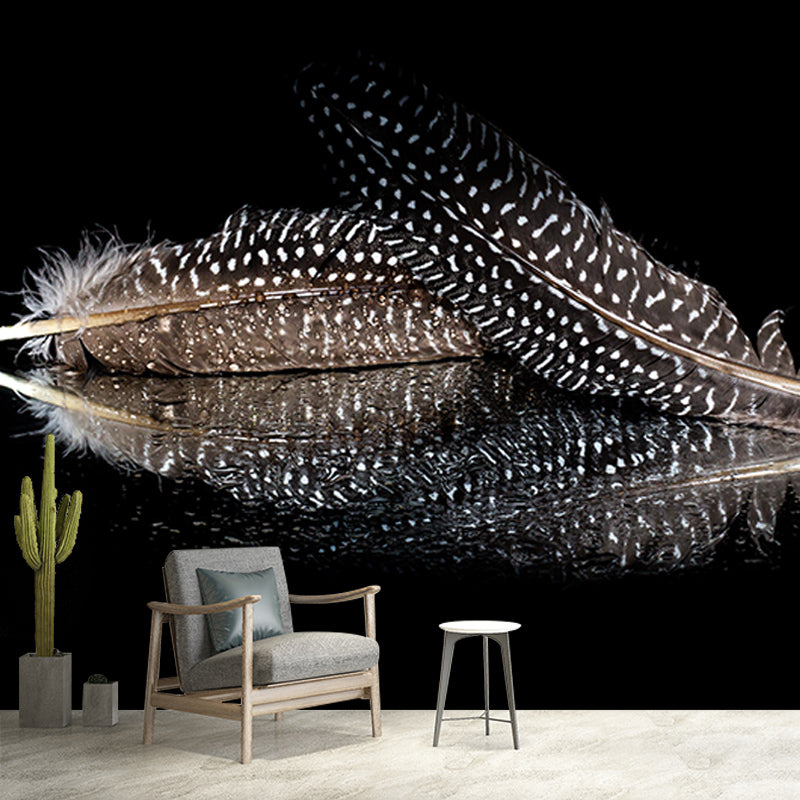 Feather Mural for House Interior Mildew Resistant, Custom Size Available