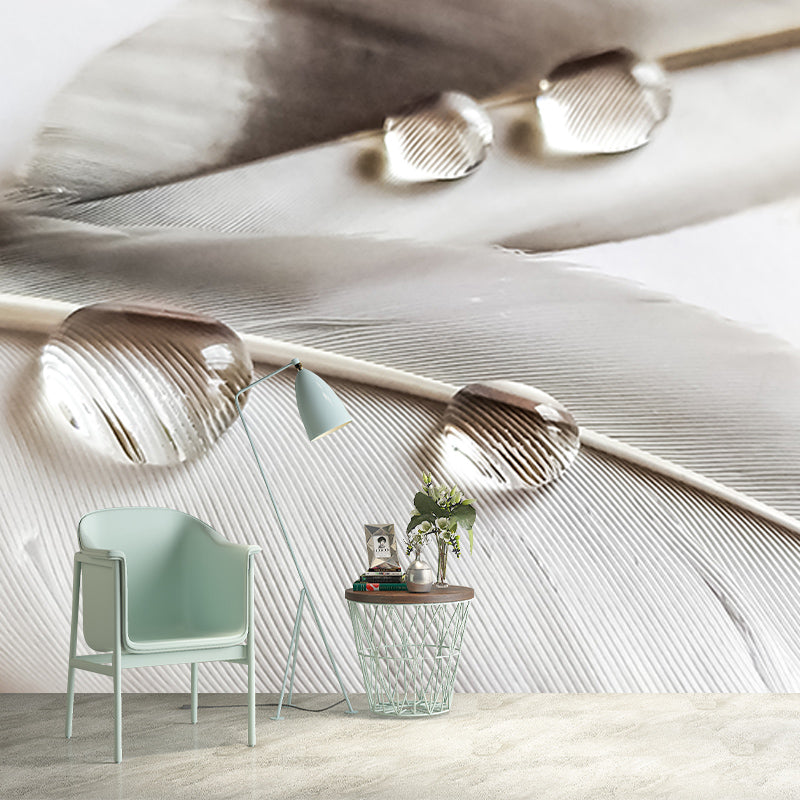 Feather Mural for House Interior Mildew Resistant, Custom Size Available