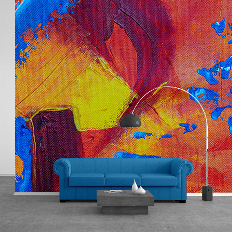 Simple Abstract Illustration Wallpaper Mural Stain Resistant Wall Covering for Home