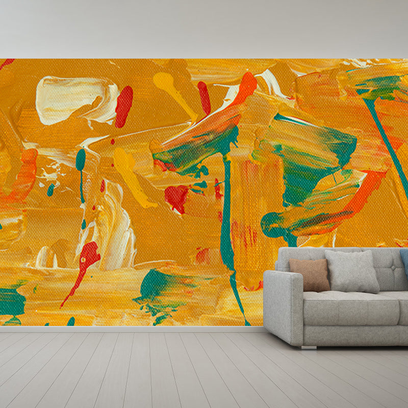 Simple Abstract Illustration Wallpaper Mural Stain Resistant Wall Covering for Home