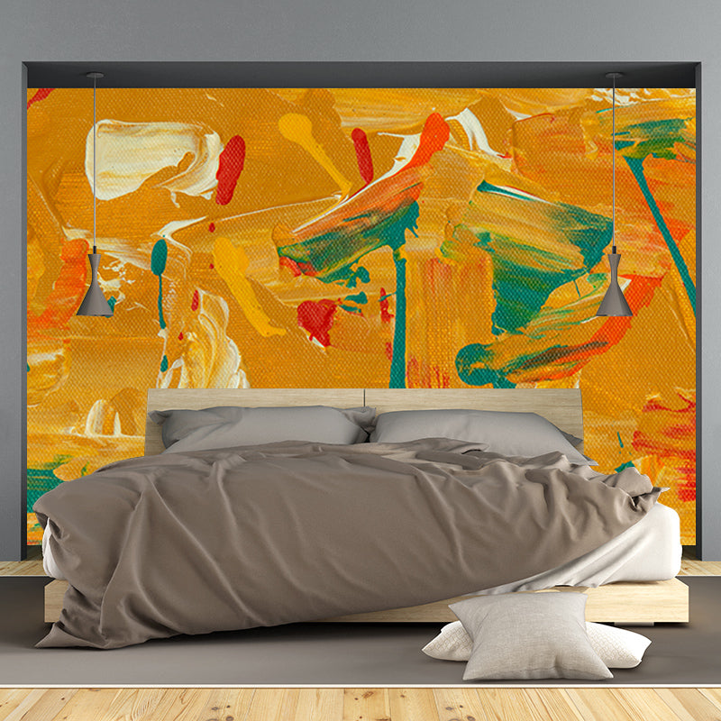 Simple Abstract Illustration Wallpaper Mural Stain Resistant Wall Covering for Home