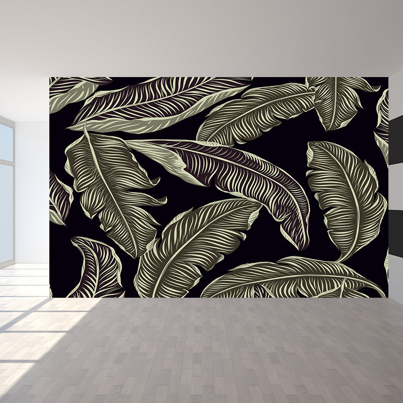 Plants Illustration Wall Mural Tropical Girls Room Mural for Wall Decor, Custom Size