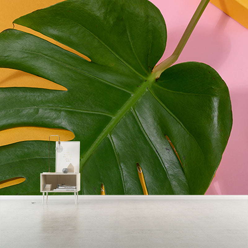 Tropical Plant Monstera Wall Mural for Sitting Room Decoration, Waterproofing, Custom-Made