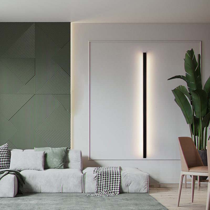Lineare Form Metallwand Licht moderne Einlichtwandhalterung Leuchte in Schwarz