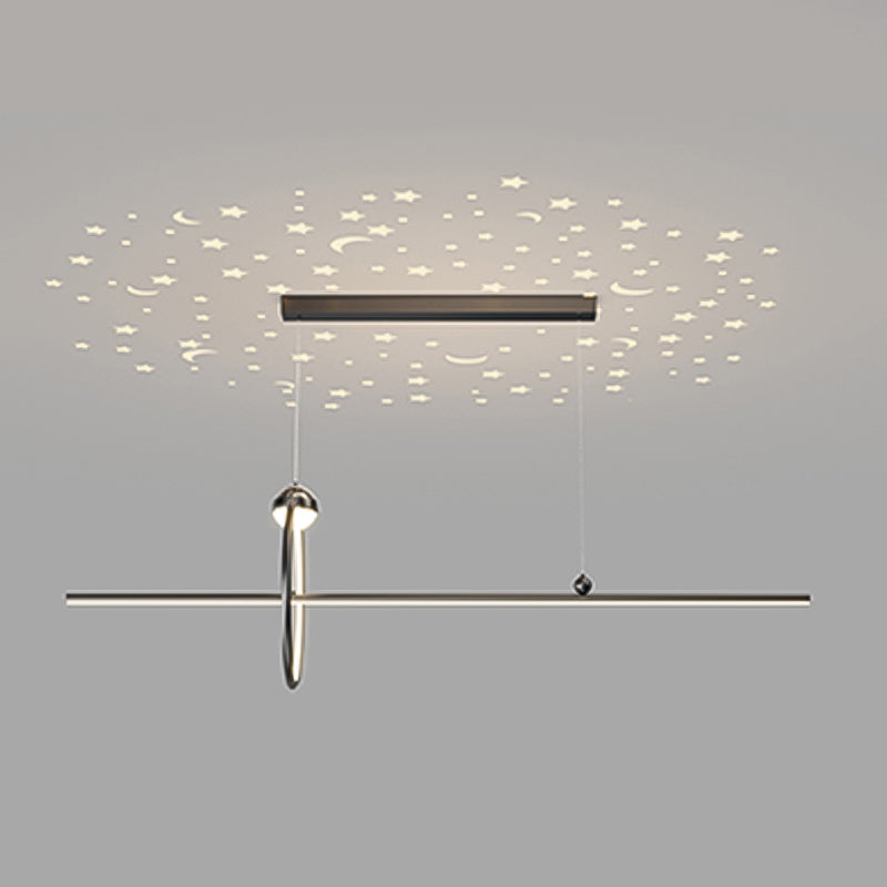 Modern Aluminum Chandelier Lamp Linear LED Island Pendant for Dining Room