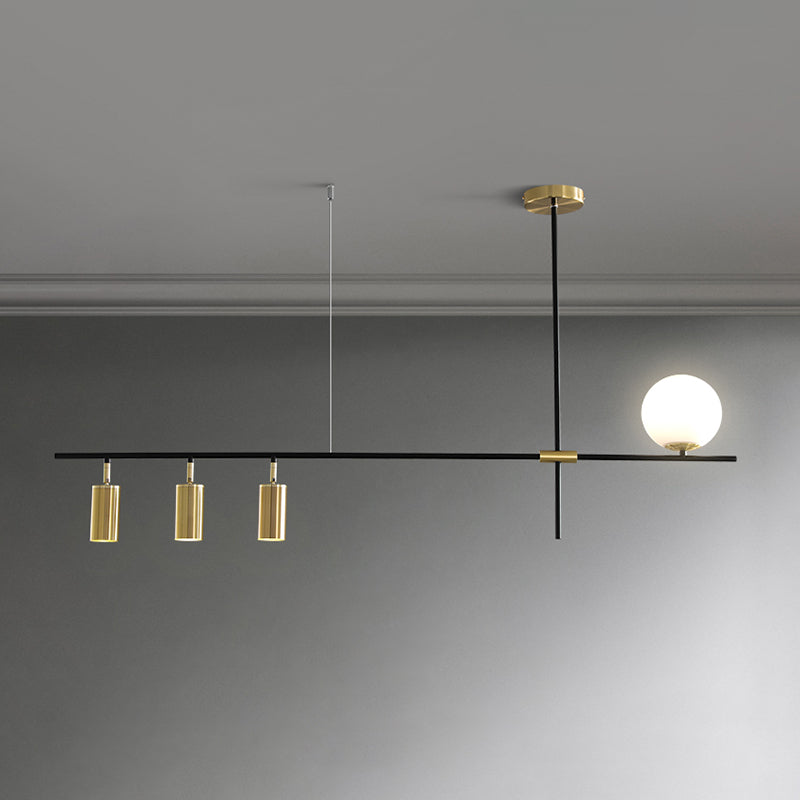 Luces de isla de forma lineal iluminación de isla de metal de estilo moderno