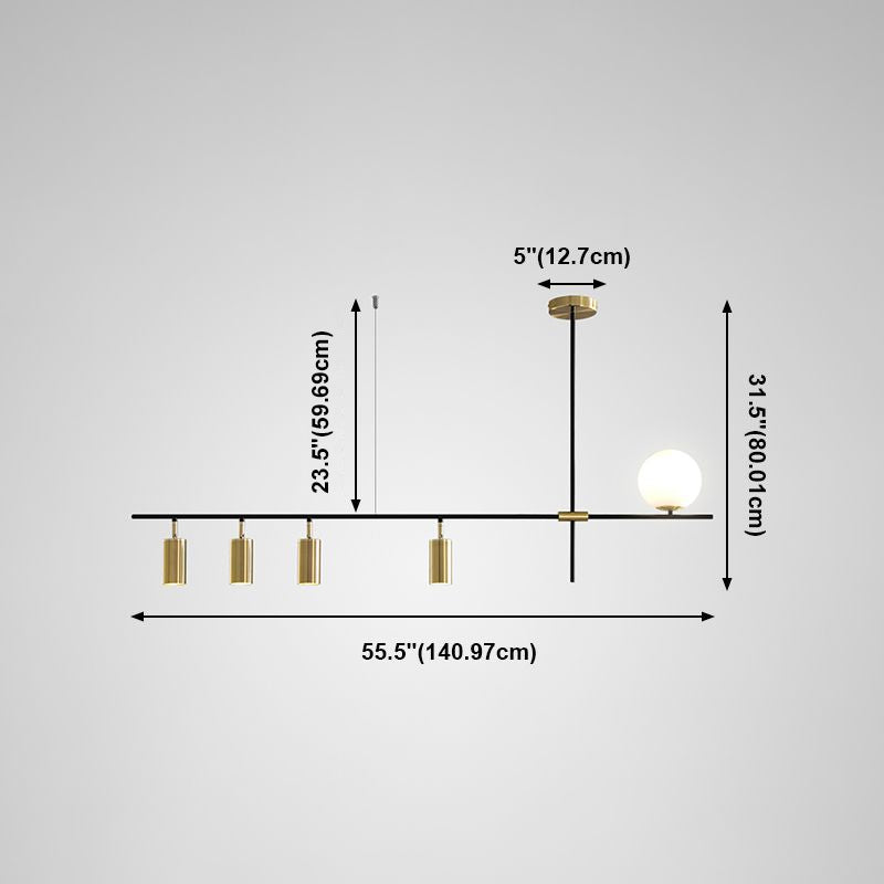 Luces de isla de forma lineal iluminación de isla de metal de estilo moderno