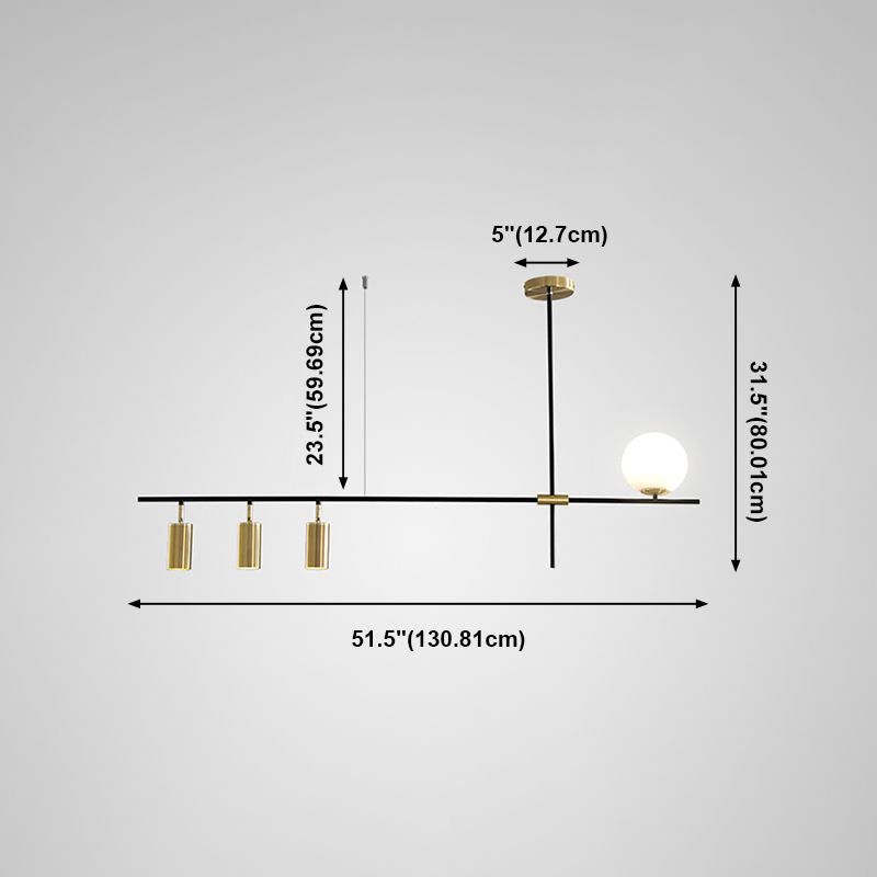 Luces de isla de forma lineal iluminación de isla de metal de estilo moderno