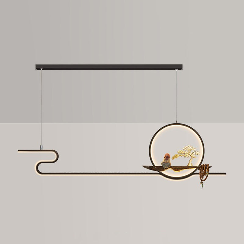 Modern Style Linear Shape Island Lights Metal Two Light Island Lighting Ideas