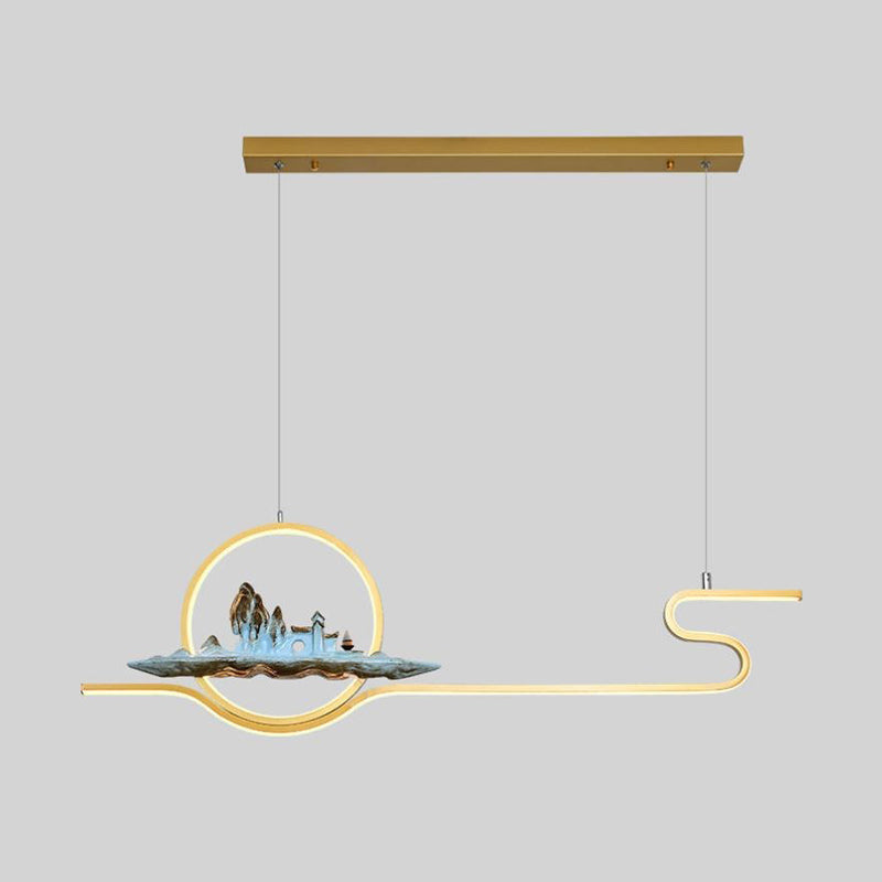 Modern Style Linear Shape Island Lights Metal Two Light Island Lighting Ideas