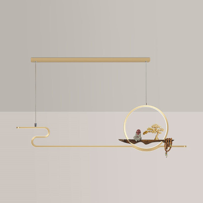 Modern Style Linear Shape Island Lights Metal Two Light Island Lighting Ideas