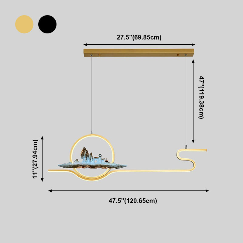Modern Style Linear Shape Island Lights Metal Two Light Island Lighting Ideas