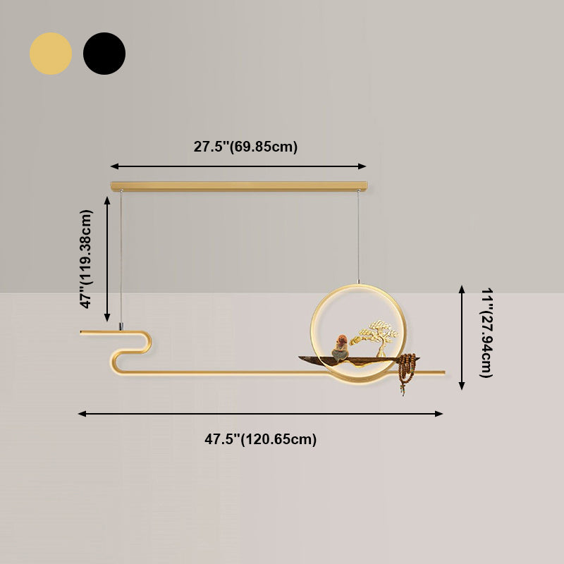 Modern Style Linear Shape Island Lights Metal Two Light Island Lighting Ideas