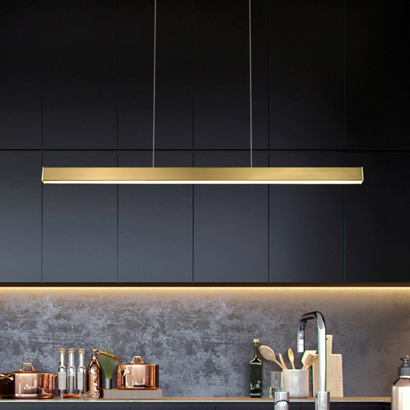 Modern Style Linear Shape Island Light Metal Single Light Island Lighting