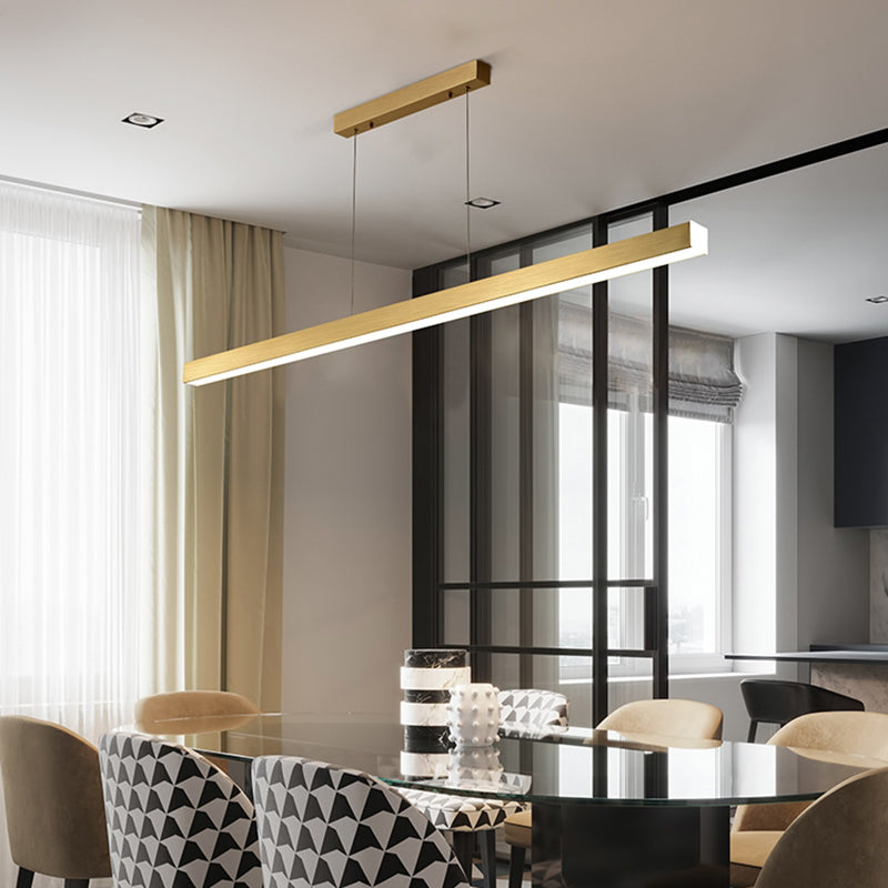 Modern Style Linear Shape Island Light Metal Single Light Island Lighting