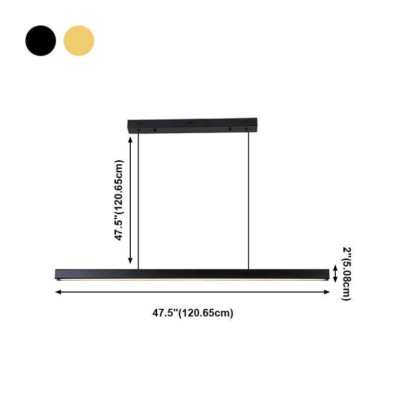 Modern Style Linear Shape Island Light Metal Single Light Island Lighting