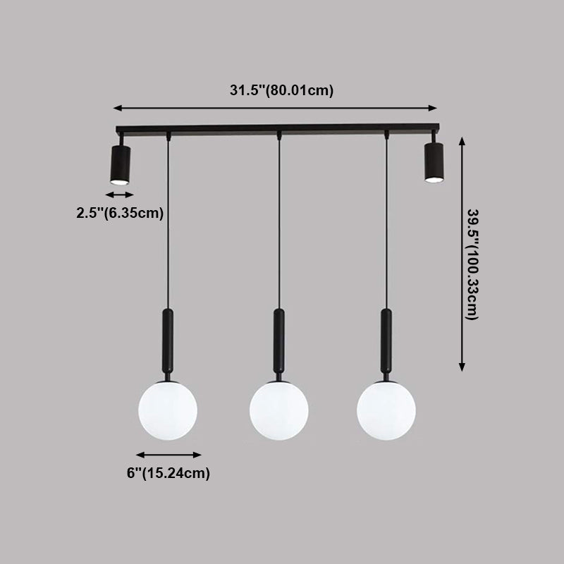 5 luminaires d'éclairage léger de l'île de cylindre