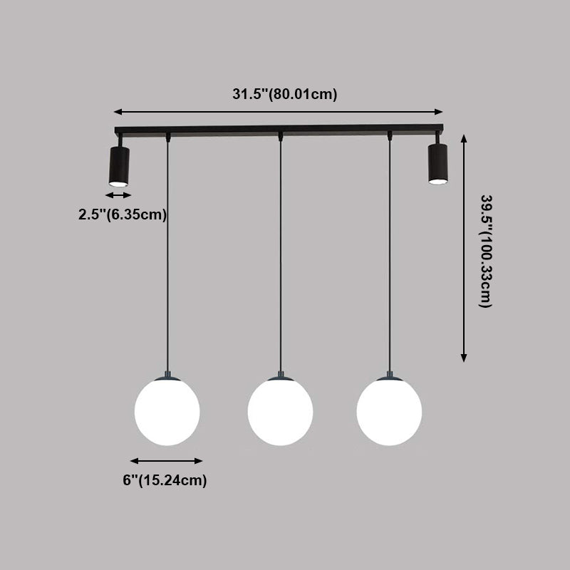 5 luminaires d'éclairage léger de l'île de cylindre