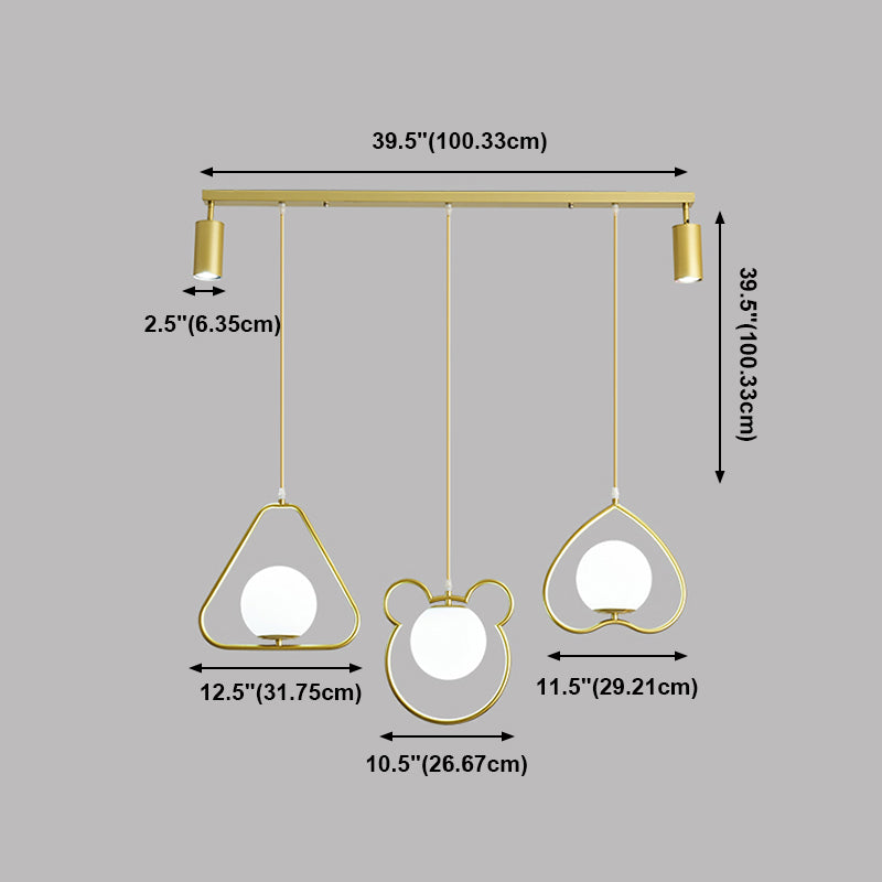 Sphere Island Lighting Accesors Ideas de iluminación de la isla de vidrio contemporáneo en oro