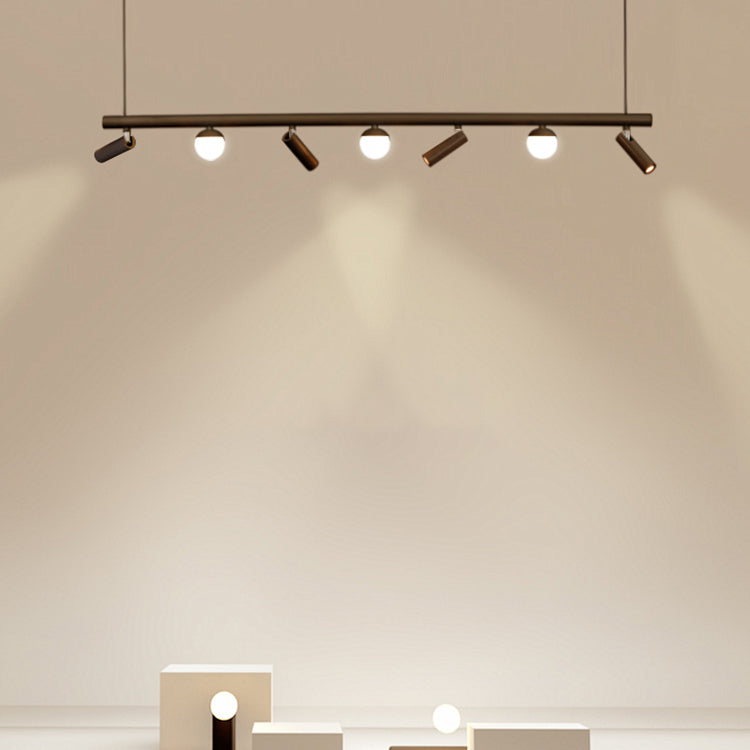 Cylinder Island Lighting Fixtures Contemporary Metal Island Pendant Light for Kitchen