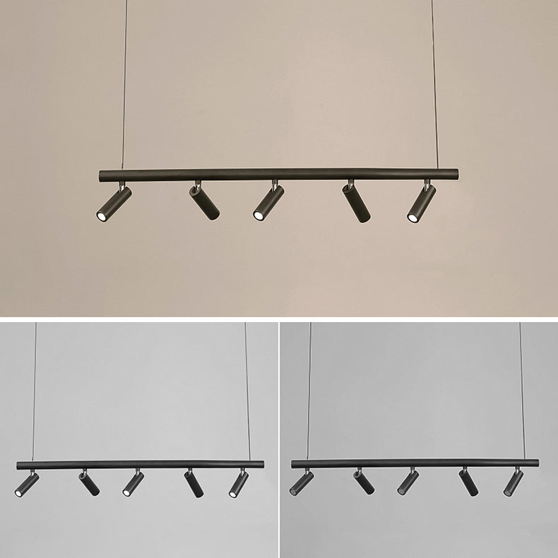 Cylinder Island Lighting Fixtures Contemporary Metal Island Pendant Light for Kitchen